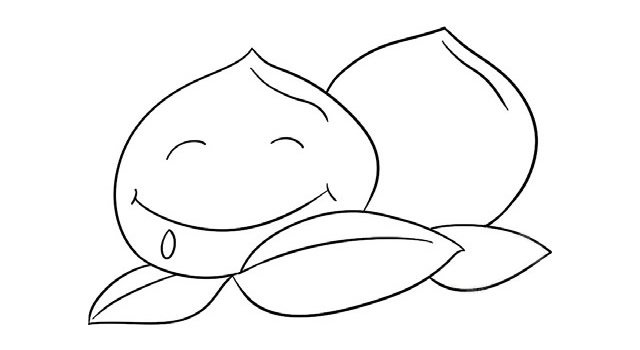 卡通桃子简笔画