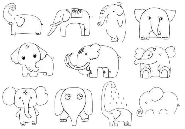 大象简笔画图片大全