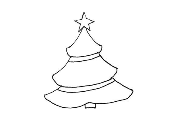 漂亮的圣诞树简笔画