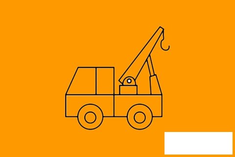 吊车简笔画图片