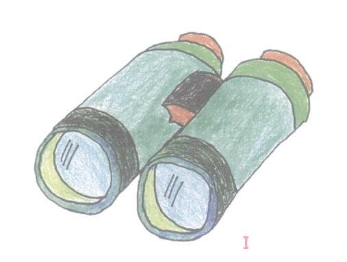 儿童望远镜简笔画画法步骤图手绘涂颜色