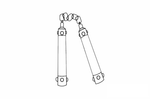 双节棍简笔画图片步骤五