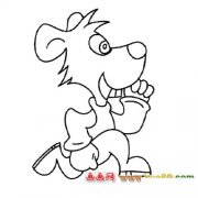 动物简笔画：卡通小狗3