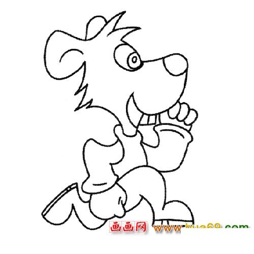 动物简笔画：卡通小狗3