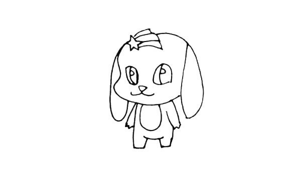 可爱卡通小狗简笔画步骤图