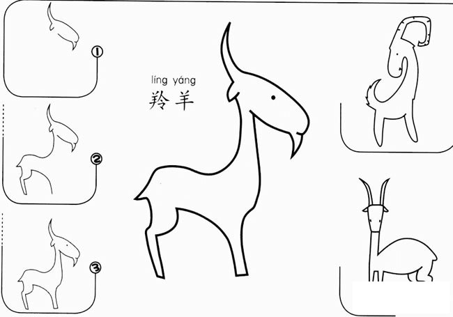羚羊怎么画简笔画图片 儿童画羚羊简笔画步骤图解
