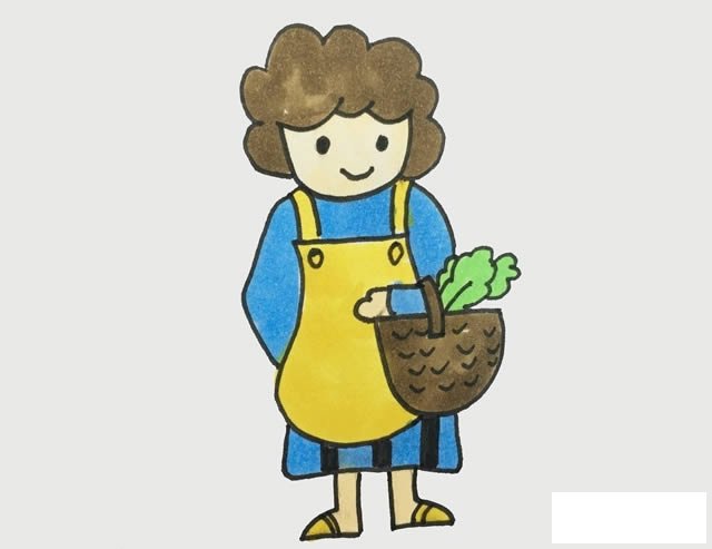 妈妈简笔画简单又漂亮彩色