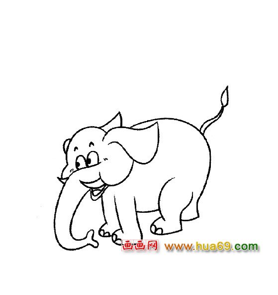 高兴的大象1(简笔画)