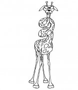 打圈的长颈鹿动物简笔画步骤图片大全