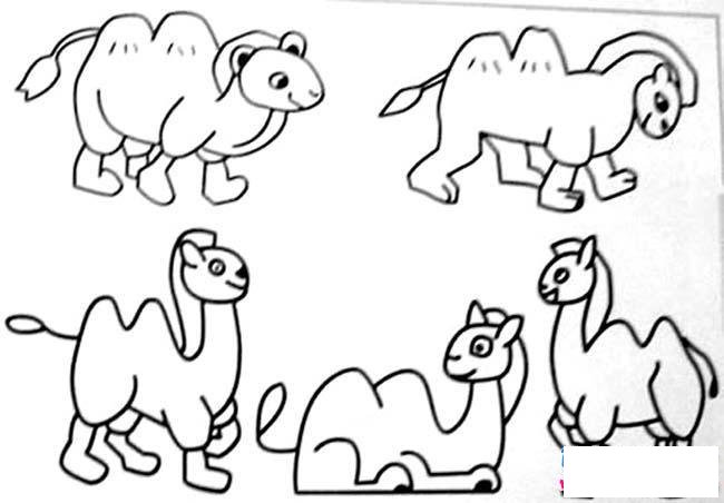 各种骆驼简笔画图片大全