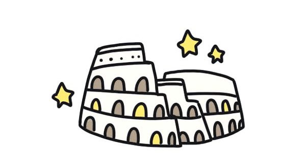 罗马斗兽场简笔画