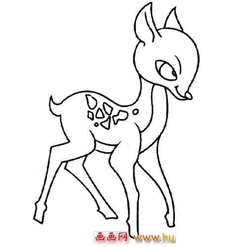 坏想的小梅花鹿动物简笔画