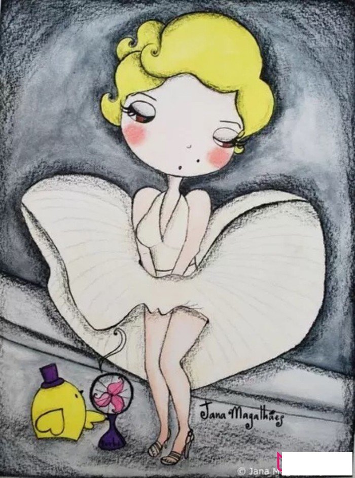 玛丽莲梦露儿童画图片