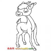 露牙的的小梅花鹿动物简笔画