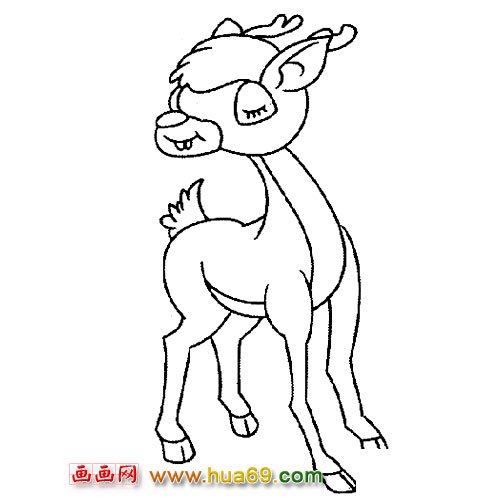 露牙的的小梅花鹿动物简笔画