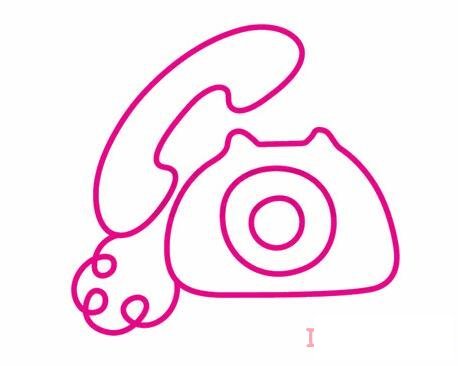 幼儿简单电话机的画法步骤图 固话简笔画图片