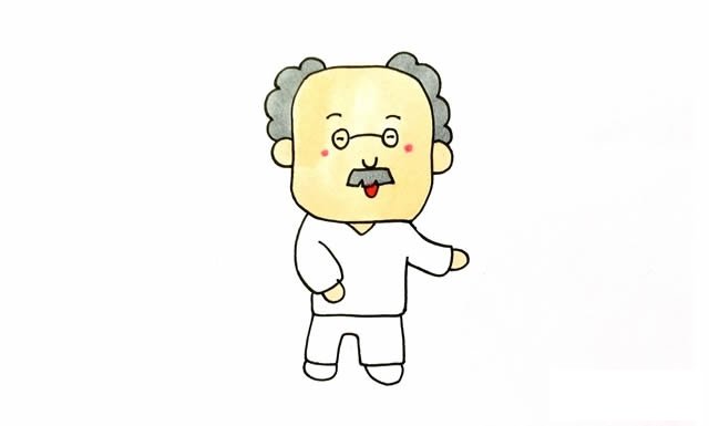 老爷爷怎么画_卡通老爷爷简笔画画法步骤图片