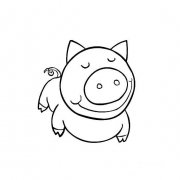 可爱小猪的简单画法6