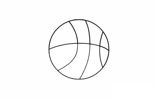 篮球简笔画图片步骤五