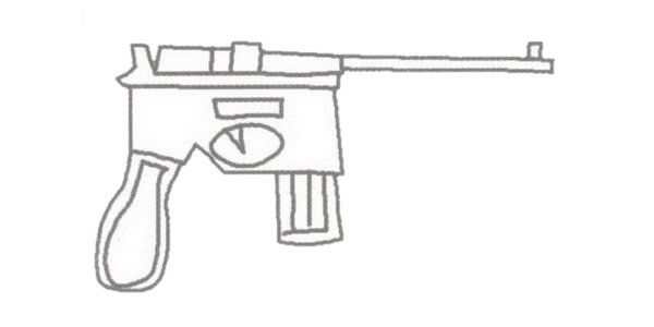 驳壳枪简笔画图片