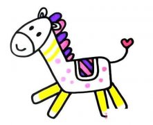 怎么绘画彩色儿童木马简单可爱 卡通木马的画法