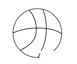 篮球简笔画图片步骤四