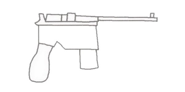 驳壳枪简笔画图片
