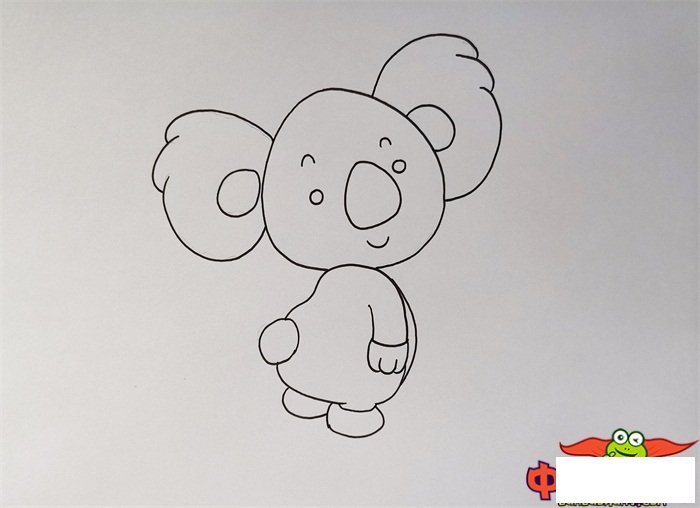 萌萌的考拉简笔画彩色