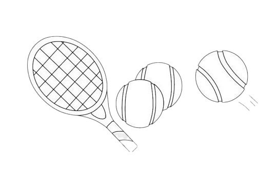 网球简笔画图片大全作品三