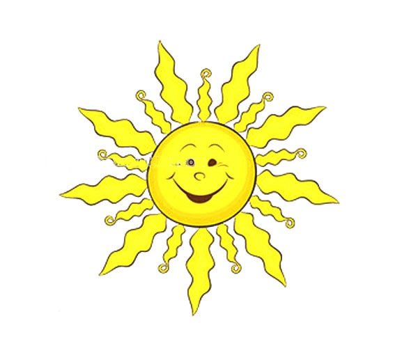 可爱的卡通太阳简笔画彩色图片