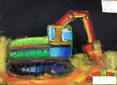 5–6岁儿童画画大全简单漂亮，挖掘机