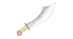 大砍刀简笔画的画法步骤图解教程