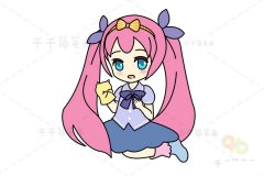 二次元小女孩简笔画
