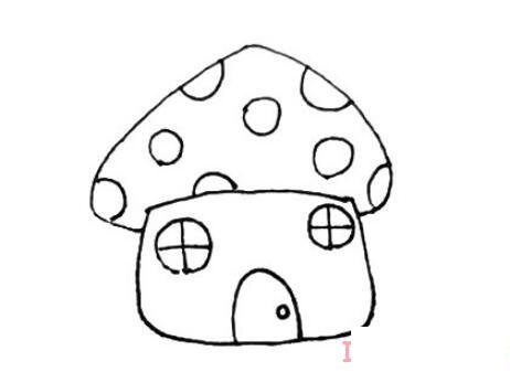 蘑菇小屋怎么画多彩可爱_房子简笔画图片