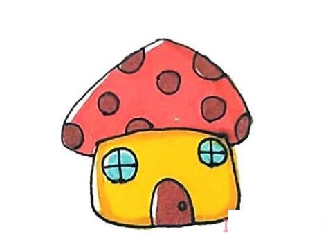 蘑菇小屋怎么画多彩可爱_房子简笔画图片