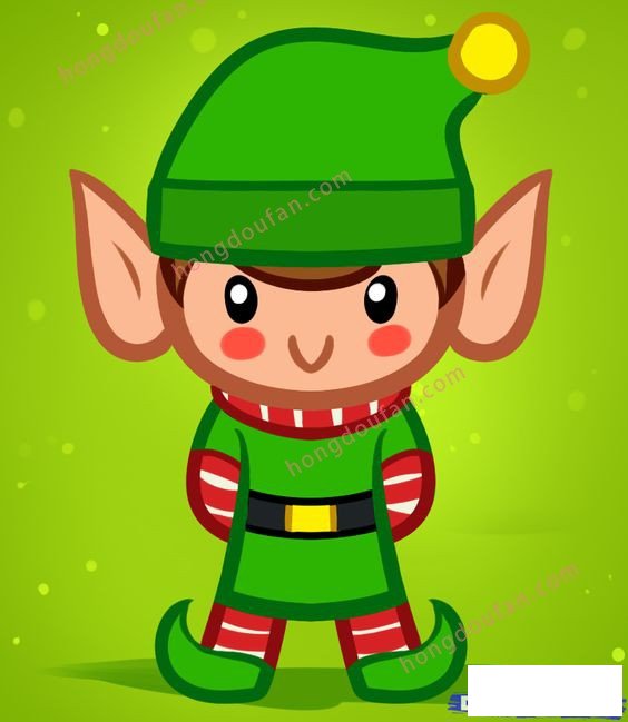 圣诞小精灵简笔画大全 简笔画 第6张-红豆饭小学生简笔画大全 圣诞小精灵简笔画大全 简笔画 第6张