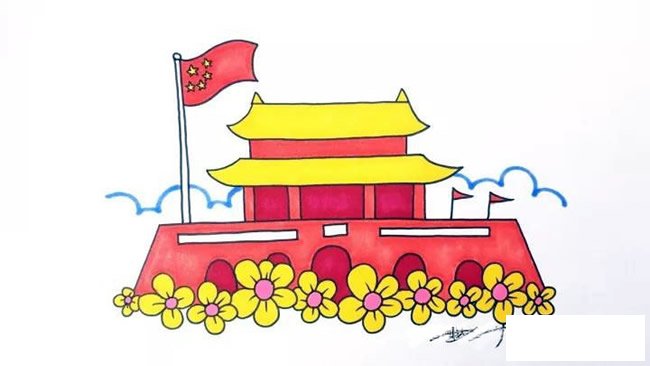 国庆节天安门简笔画