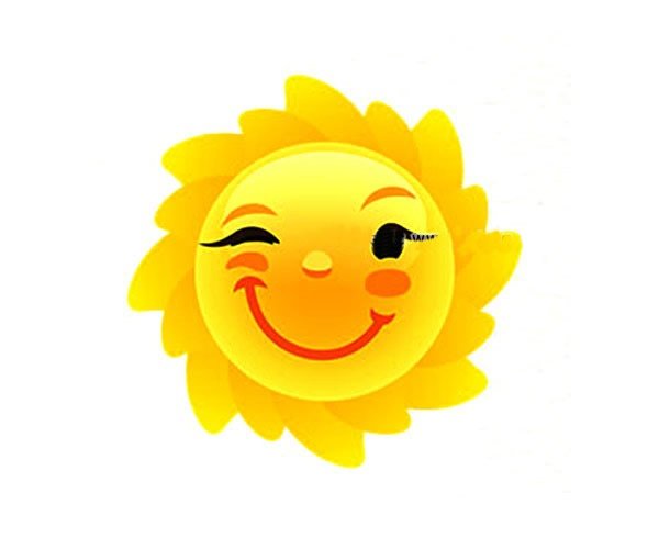 可爱的卡通太阳简笔画彩色图片