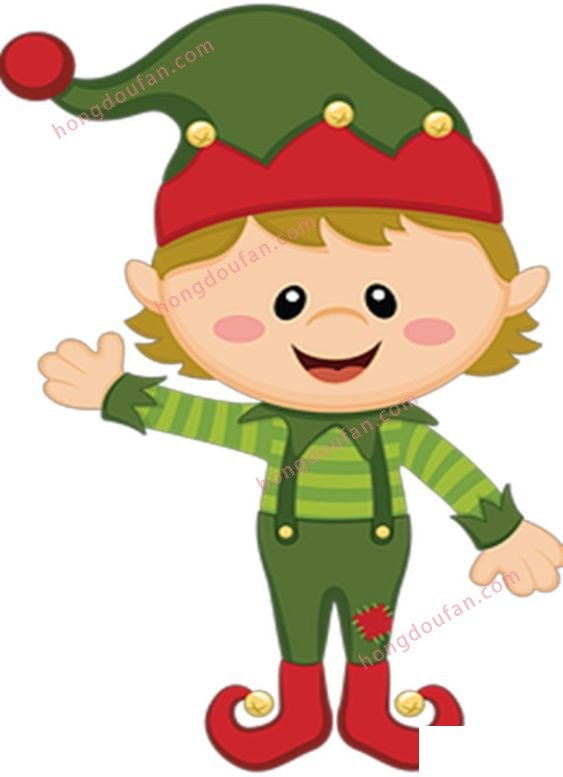 圣诞小精灵简笔画大全 简笔画 第1张-红豆饭小学生简笔画大全 圣诞小精灵简笔画大全 简笔画 第1张