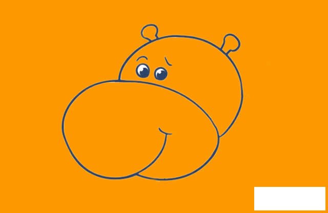 可爱的河马简笔画图片