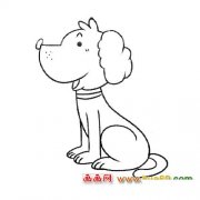 带项圈的小狗简笔画5