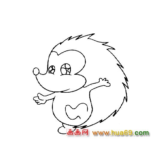 简笔画:可爱的小刺猬宝宝1