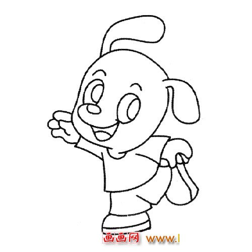 动物简笔画：卡通小狗2