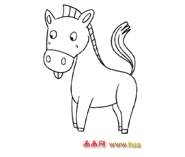 一匹可爱的小马(儿童简笔画)