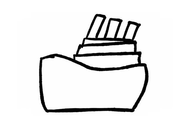 载客大轮船简笔画