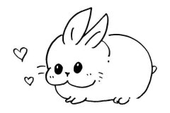 可爱的小肥兔简笔画图片及步骤图解教程