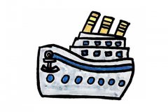 载客大轮船简笔画步骤图教程
