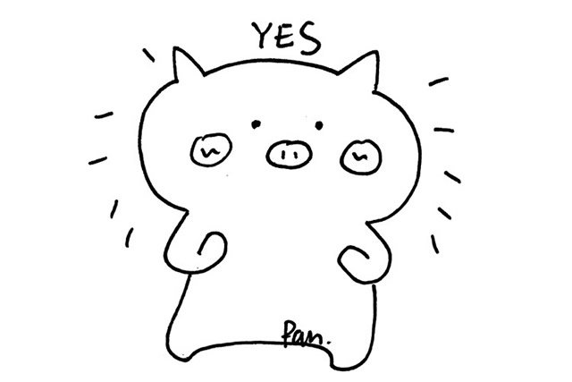 可爱的小猪表情简笔画