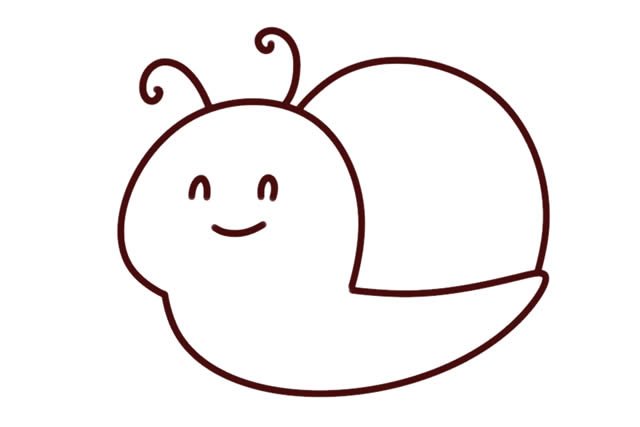 可爱蜗牛简笔画步骤图解画法