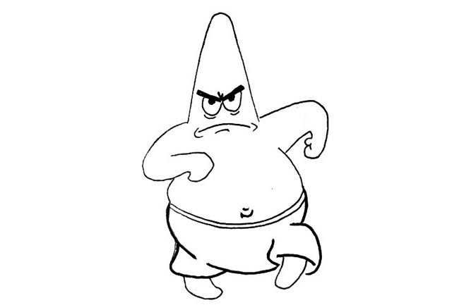 可爱的派大星简笔画